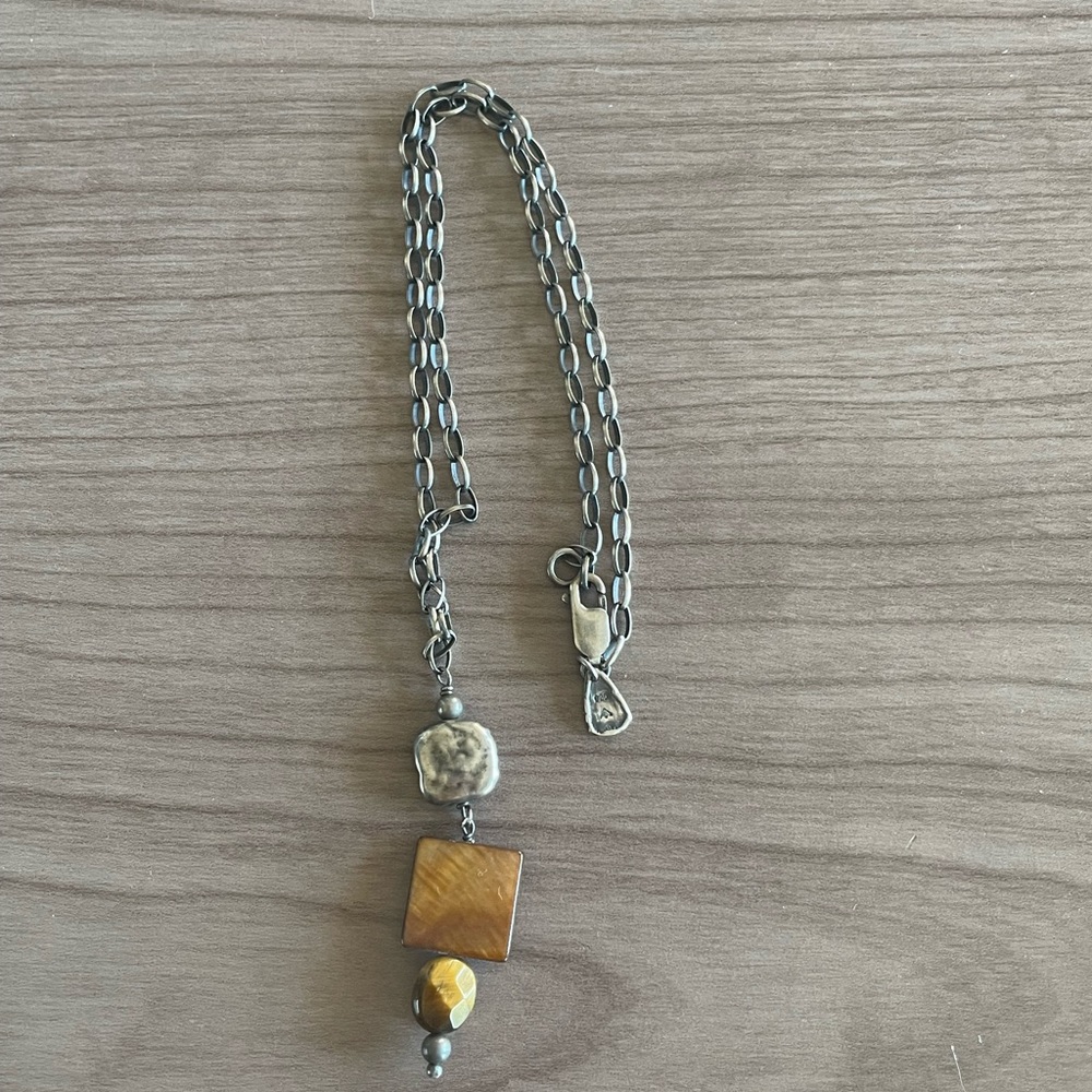 Silpada 3 Natural Stone Pendant Necklace